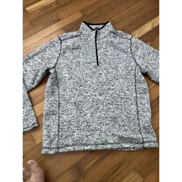 Ruff Hewn Men's Pullover Sweater Gray/Black 1/4 Zip Size M - Picture 3 of 6
